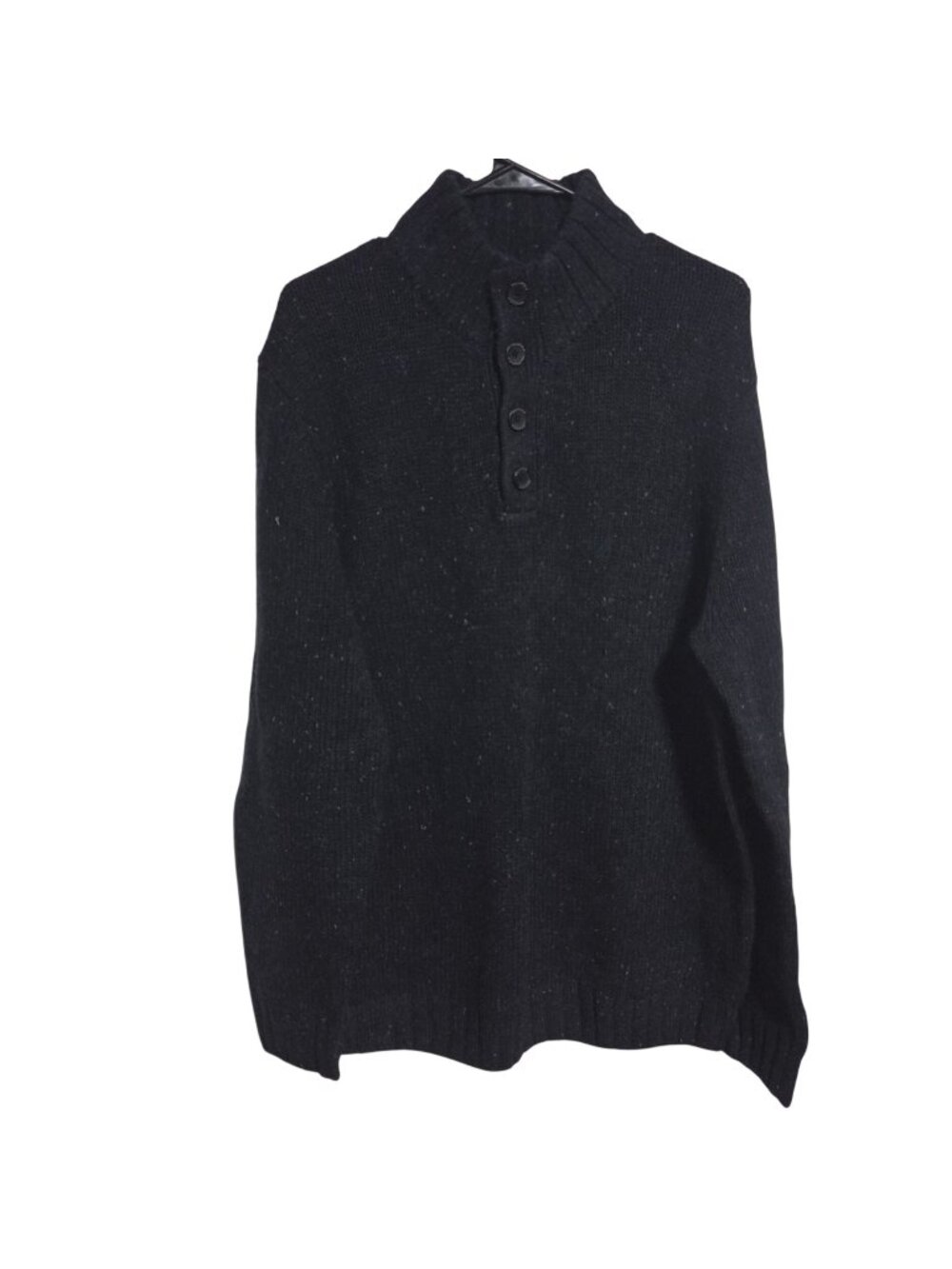 Nautica Wool Blend Sweater Mens Size XL Navy Blue Pull Over Button Neck
